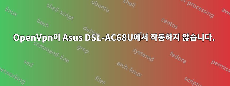 OpenVpn이 Asus DSL-AC68U에서 작동하지 않습니다.