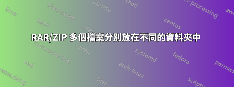 RAR/ZIP 多個檔案分別放在不同的資料夾中