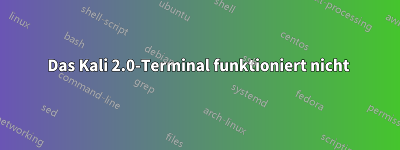 Das Kali 2.0-Terminal funktioniert nicht