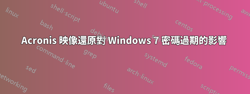 Acronis 映像還原對 Windows 7 密碼過期的影響