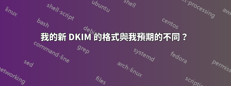 我的新 DKIM 的格式與我預期的不同？