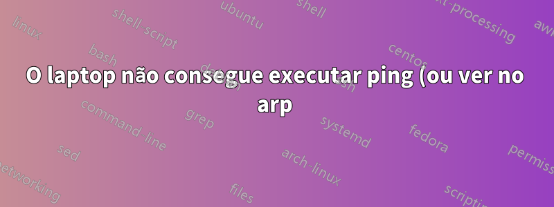 O laptop não consegue executar ping (ou ver no arp) na impressora de rede. Todos os outros dispositivos podem