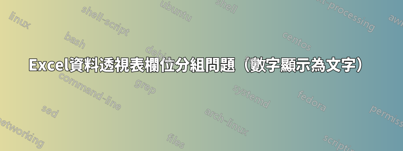 Excel資料透視表欄位分組問題（數字顯示為文字）