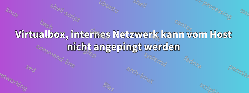 Virtualbox, internes Netzwerk kann vom Host nicht angepingt werden