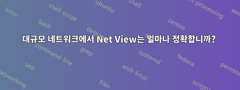 대규모 네트워크에서 Net View는 얼마나 정확합니까?