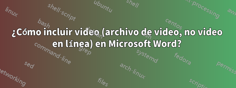 ¿Cómo incluir video (archivo de video, no video en línea) en Microsoft Word?