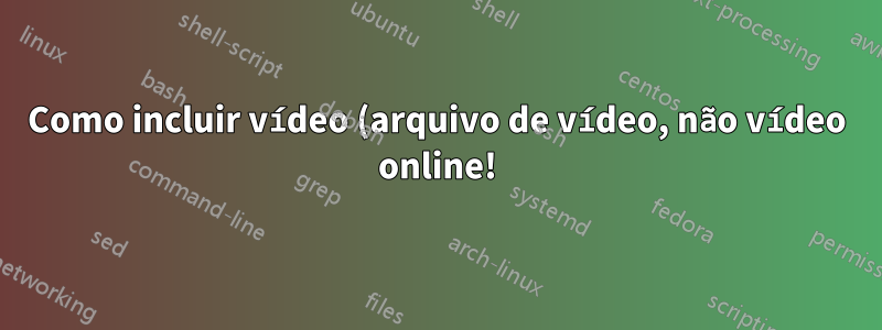 Como incluir vídeo (arquivo de vídeo, não vídeo online!) No Microsoft Word?