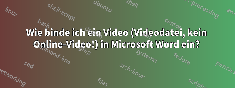 Wie binde ich ein Video (Videodatei, kein Online-Video!) in Microsoft Word ein?