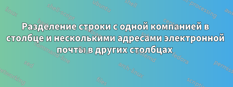 Разделение строки с одной компанией в столбце и несколькими адресами электронной почты в других столбцах 