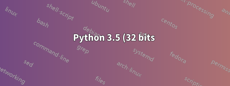 Python 3.5 (32 bits) en Windows 7 de 64 bits