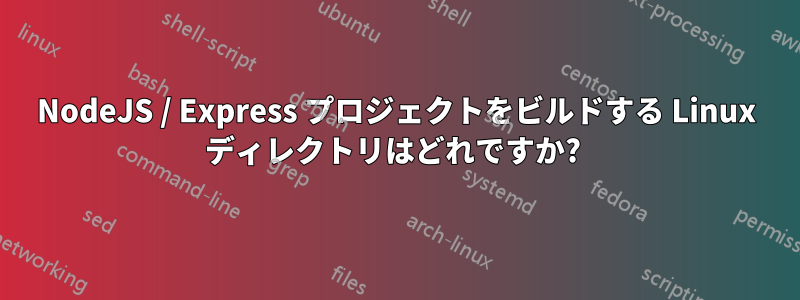 NodeJS / Express プロジェクトをビルドする Linux ディレクトリはどれですか? 