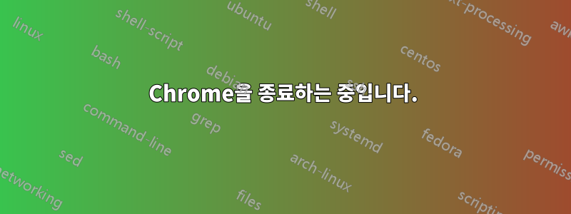 Chrome을 종료하는 중입니다.