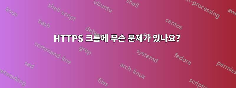 HTTPS 크롬에 무슨 문제가 있나요?