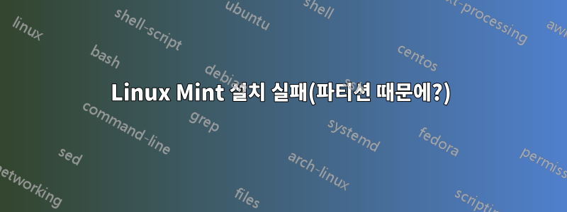 Linux Mint 설치 실패(파티션 때문에?)