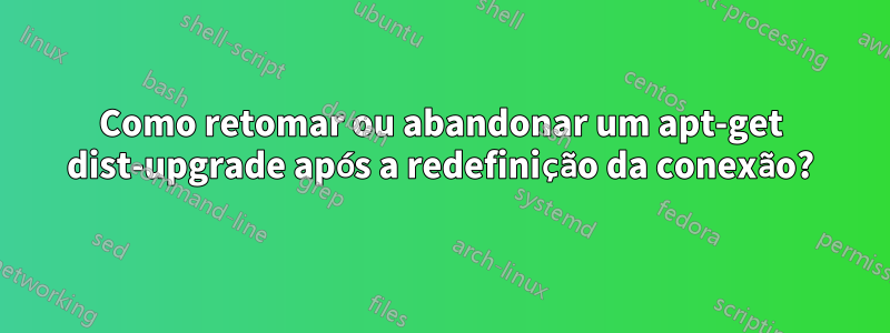 Como retomar ou abandonar um apt-get dist-upgrade após a redefinição da conexão?