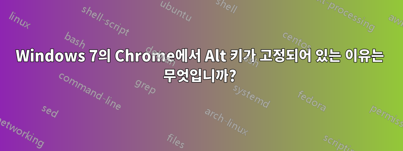 Windows 7의 Chrome에서 Alt 키가 고정되어 있는 이유는 무엇입니까?