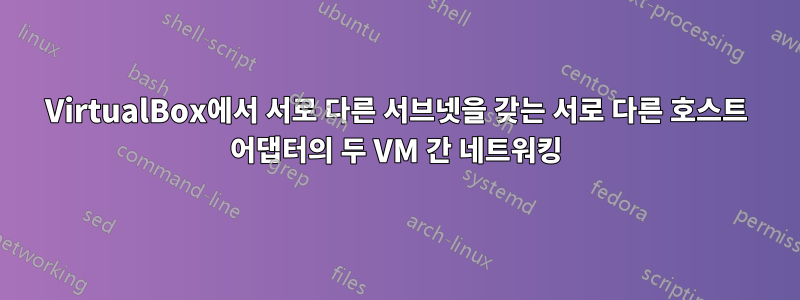 VirtualBox에서 서로 다른 서브넷을 갖는 서로 다른 호스트 어댑터의 두 VM 간 네트워킹