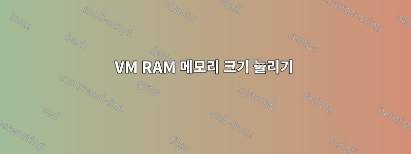 VM RAM 메모리 크기 늘리기