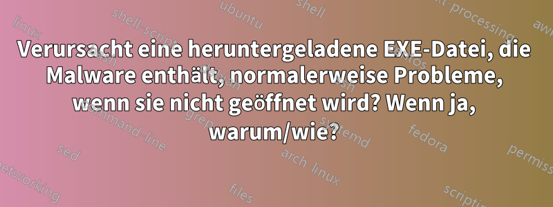 Verursacht eine heruntergeladene EXE-Datei, die Malware enthält, normalerweise Probleme, wenn sie nicht geöffnet wird? Wenn ja, warum/wie?