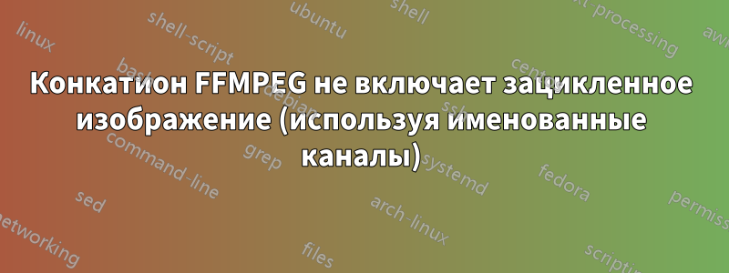 Конкатион FFMPEG не включает зацикленное изображение (используя именованные каналы)