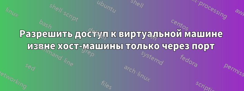 Разрешить доступ к виртуальной машине извне хост-машины только через порт