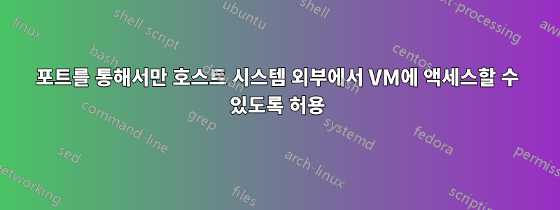 포트를 통해서만 호스트 시스템 외부에서 VM에 액세스할 수 있도록 허용