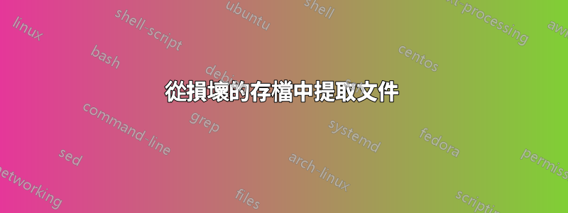 從損壞的存檔中提取文件