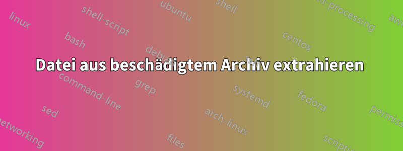 Datei aus beschädigtem Archiv extrahieren