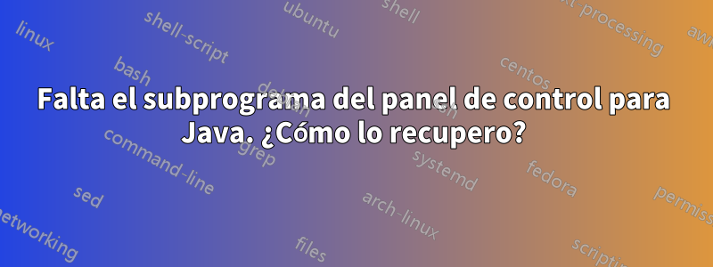 Falta el subprograma del panel de control para Java. ¿Cómo lo recupero?