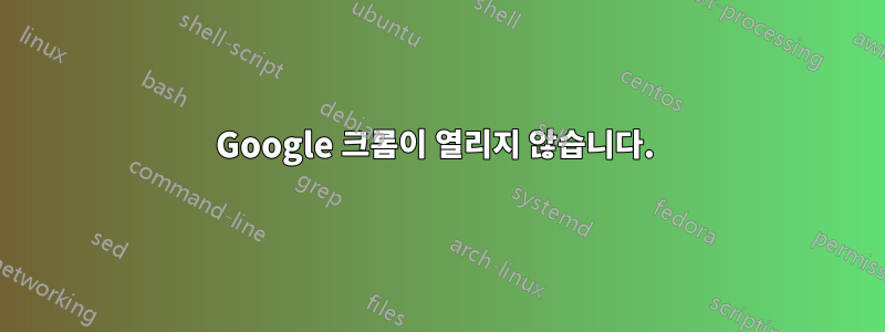 Google 크롬이 열리지 않습니다. 