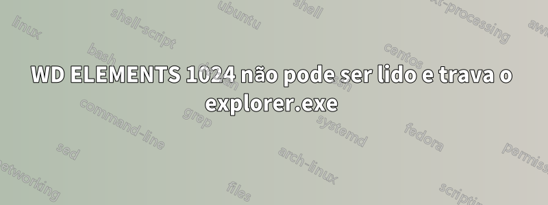 WD ELEMENTS 1024 não pode ser lido e trava o explorer.exe