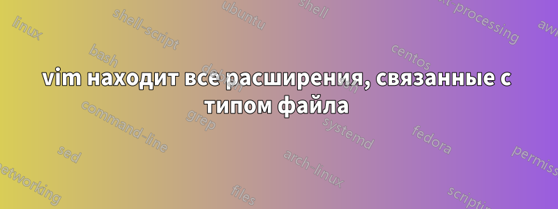 vim находит все расширения, связанные с типом файла