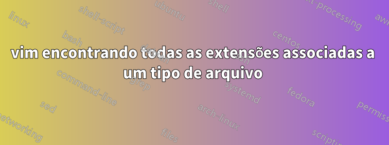 vim encontrando todas as extensões associadas a um tipo de arquivo