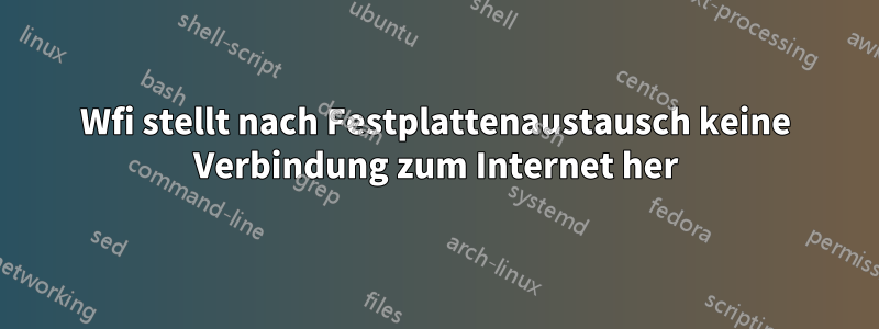 Wfi stellt nach Festplattenaustausch keine Verbindung zum Internet her