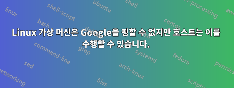 Linux 가상 머신은 Google을 핑할 수 없지만 호스트는 이를 수행할 수 있습니다.