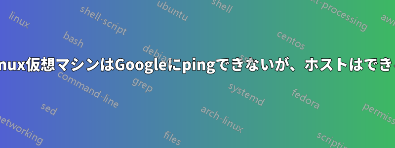 Linux仮想マシンはGoogleにpingできないが、ホストはできる