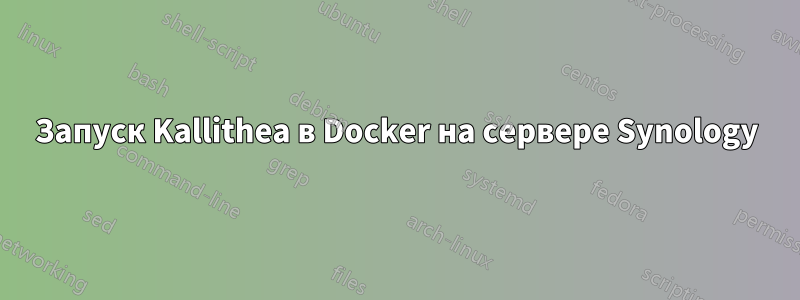 Запуск Kallithea в Docker на сервере Synology