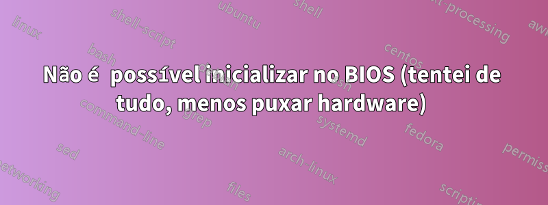 Não é possível inicializar no BIOS (tentei de tudo, menos puxar hardware)