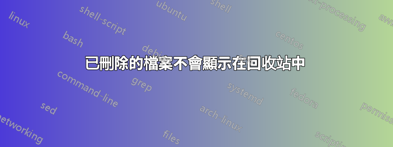 已刪除的檔案不會顯示在回收站中