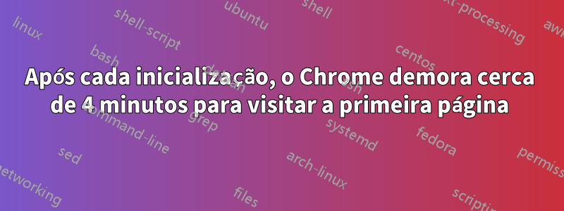 Após cada inicialização, o Chrome demora cerca de 4 minutos para visitar a primeira página