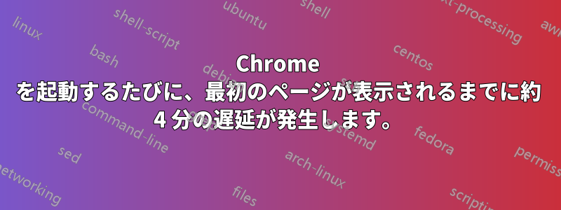 Chrome を起動するたびに、最初のページが表示されるまでに約 4 分の遅延が発生します。