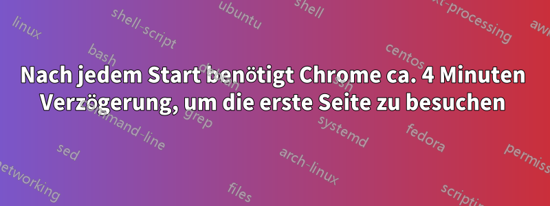 Nach jedem Start benötigt Chrome ca. 4 Minuten Verzögerung, um die erste Seite zu besuchen