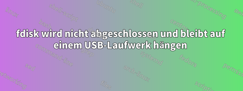 fdisk wird nicht abgeschlossen und bleibt auf einem USB-Laufwerk hängen