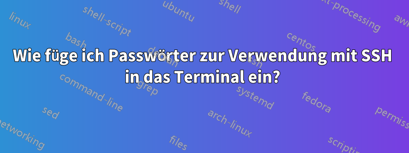 Wie füge ich Passwörter zur Verwendung mit SSH in das Terminal ein?