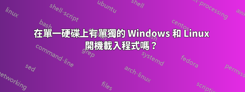 在單一硬碟上有單獨的 Windows 和 Linux 開機載入程式嗎？