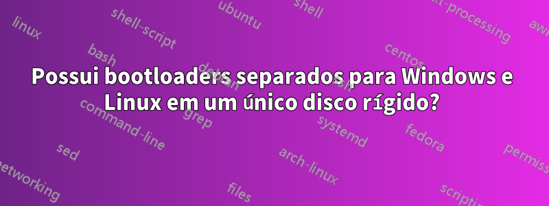 Possui bootloaders separados para Windows e Linux em um único disco rígido?