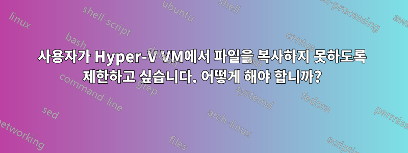 사용자가 Hyper-V VM에서 파일을 복사하지 못하도록 제한하고 싶습니다. 어떻게 해야 합니까?