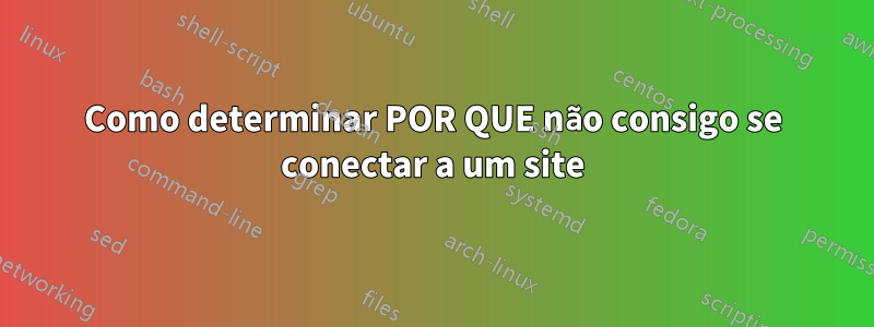 Como determinar POR QUE não consigo se conectar a um site