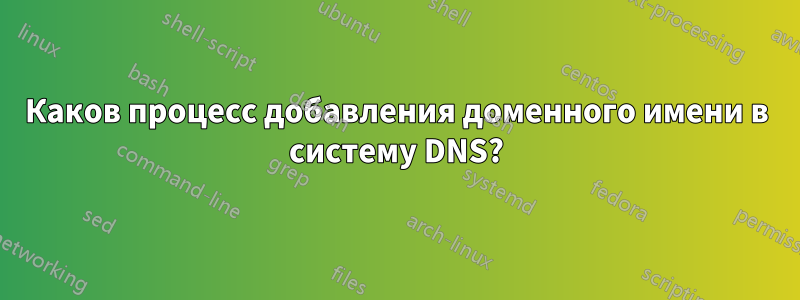 Каков процесс добавления доменного имени в систему DNS?