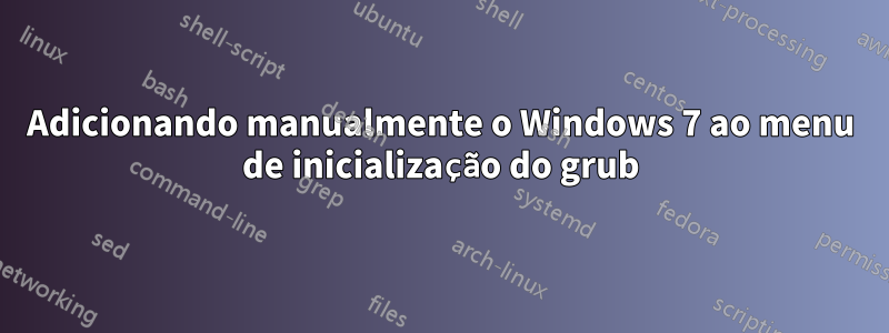 Adicionando manualmente o Windows 7 ao menu de inicialização do grub